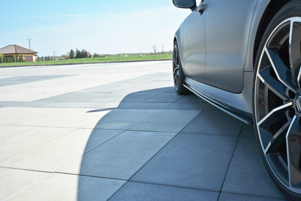 Maxton Design Seitenschweller Ansatz passend für Audi RS7 C7 FL schwarz Hochglanz