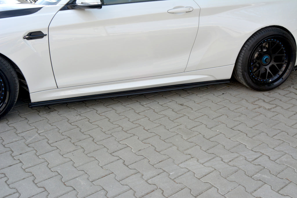 Maxton Design Seitenschweller Ansatz passend für BMW M2 F87 COUPE schwarz Hochglanz