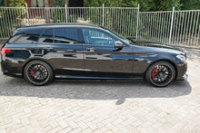 Laden Sie das Bild in den Galerie-Viewer, Maxton Design Seitenschweller Ansatz passend für Mercedes C-Klasse S205 63 AMG Kombi schwarz Hochglanz