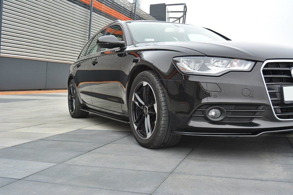 Maxton Design Seitenschweller Ansatz passend für Audi A6 C7 schwarz Hochglanz