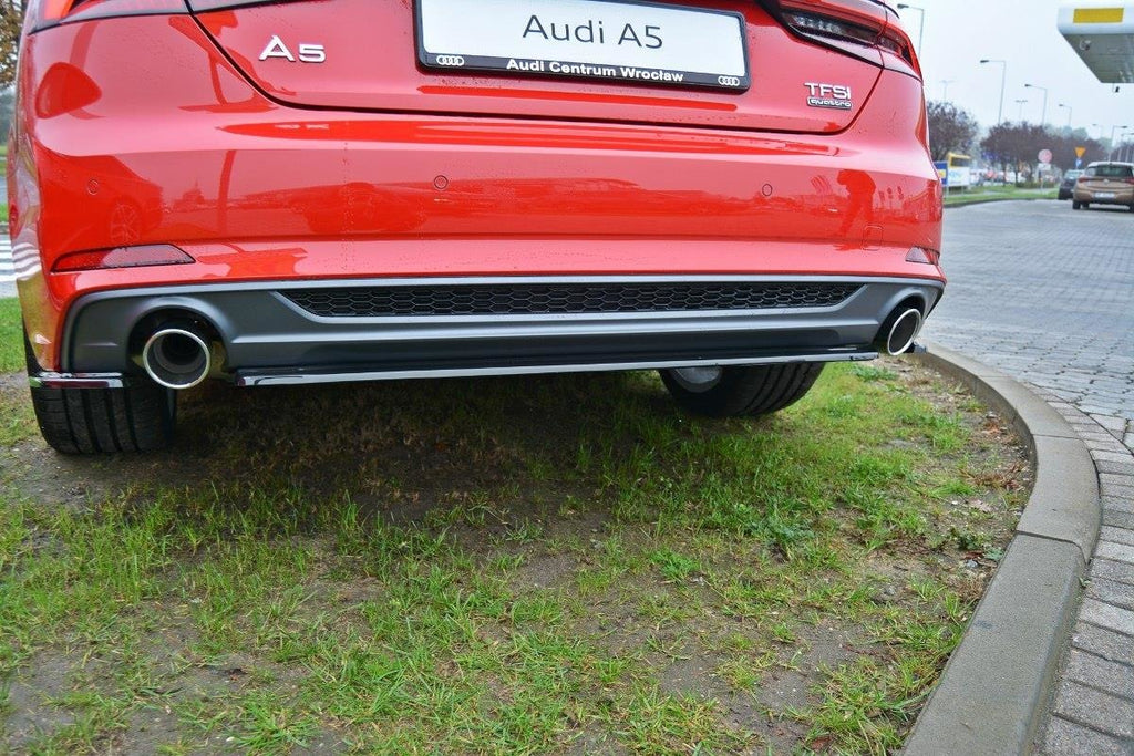Maxton Design Mittlerer Diffusor Heck Ansatz passend für Audi A5 F5 S-Line  schwarz Hochglanz