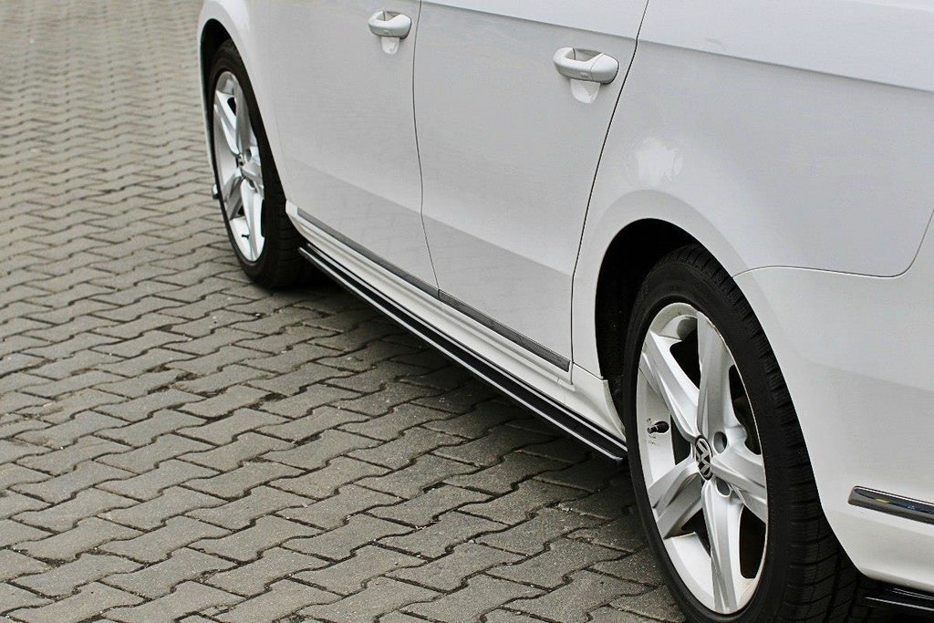 Maxton Design Seitenschweller Ansatz passend für Vw Passat B7 R-Line schwarz Hochglanz