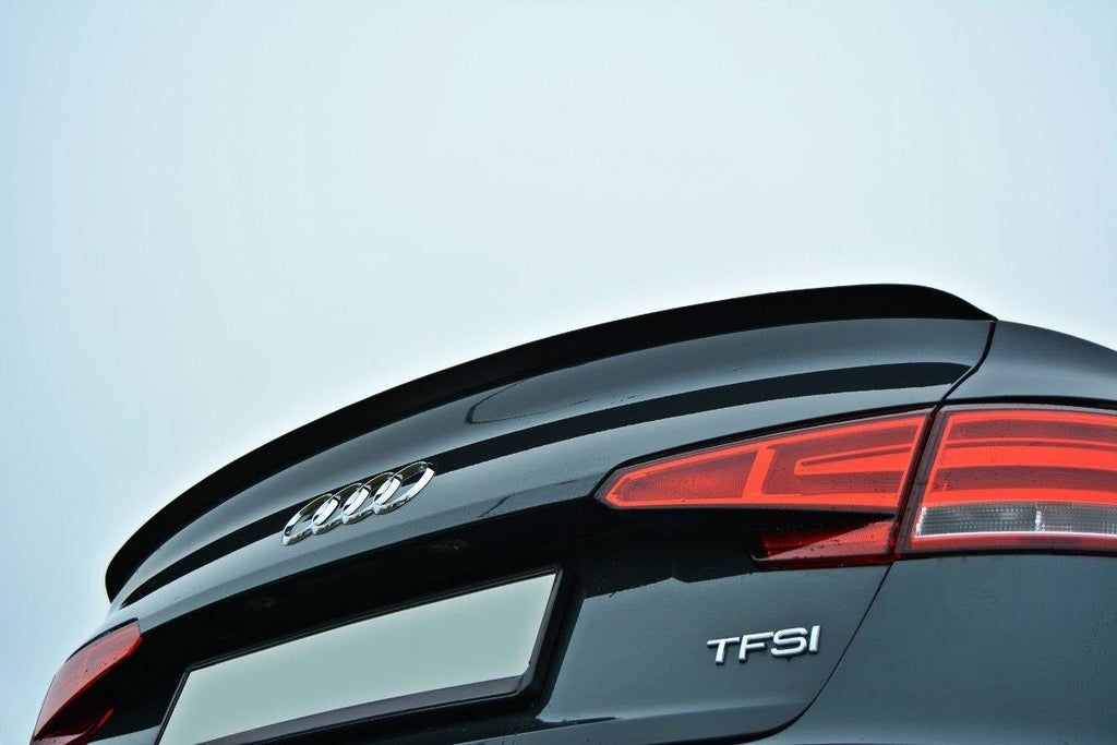 Maxton Design Spoiler CAP passend für Audi A4 S-Line B9 Limousine schwarz Hochglanz