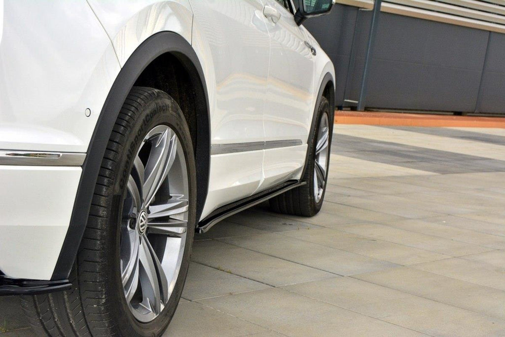 Maxton Design Seitenschweller Ansatz passend für Vw Tiguan Mk2 R-Line schwarz Hochglanz