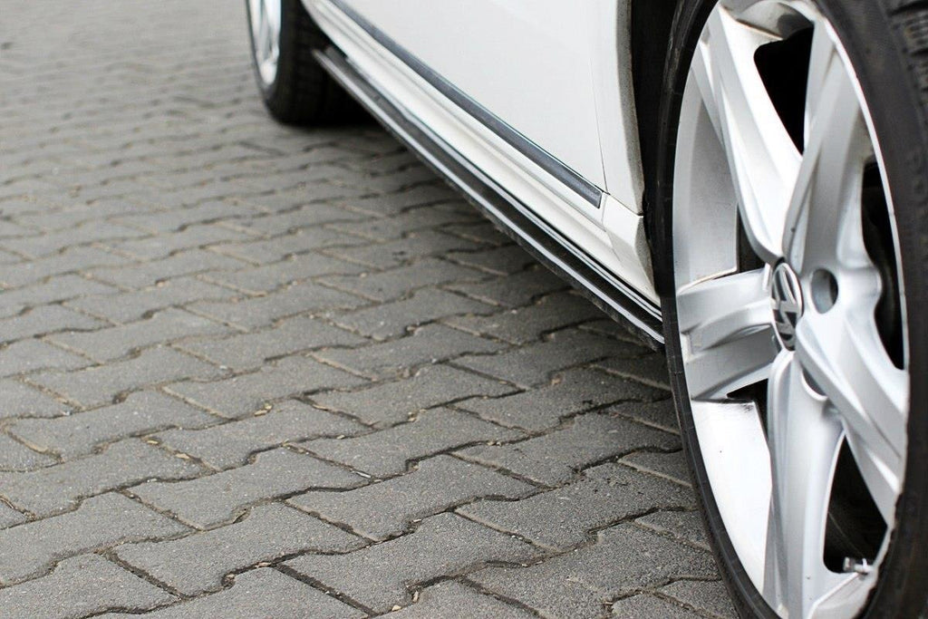 Maxton Design Seitenschweller Ansatz passend für Vw Passat B7 R-Line schwarz Hochglanz