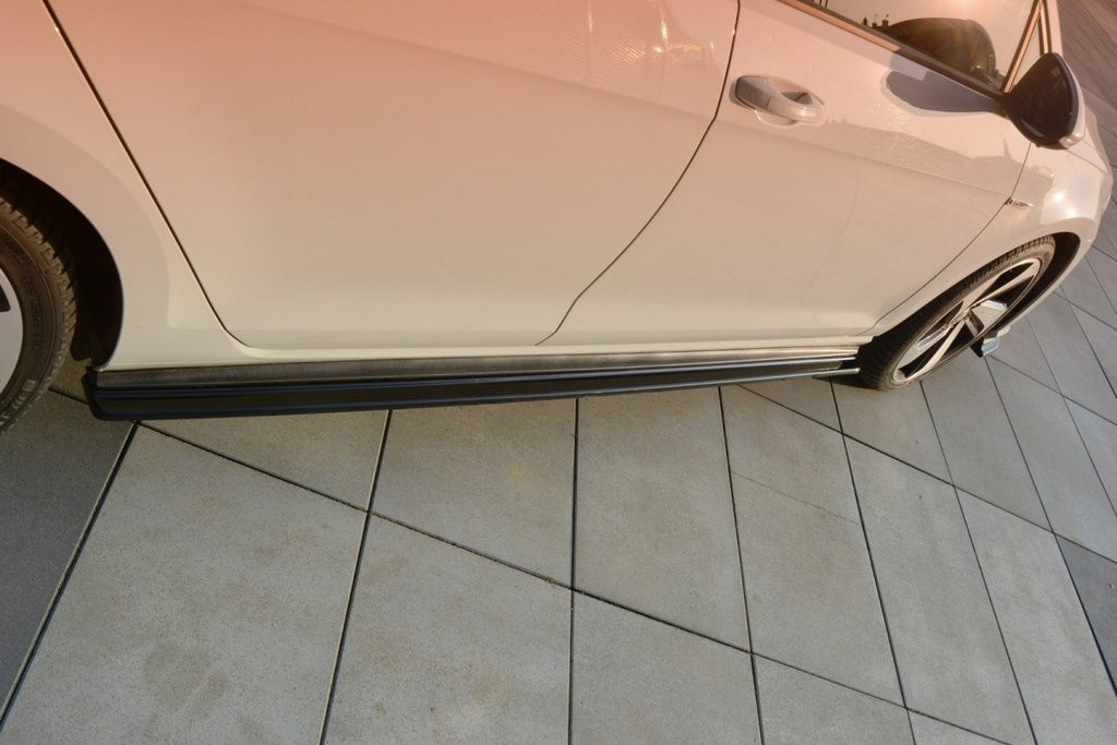 Maxton Design Seitenschweller Ansatz passend für VW GOLF 7 GTI PREFACE/FACELIFT (breit) schwarz Hochglanz