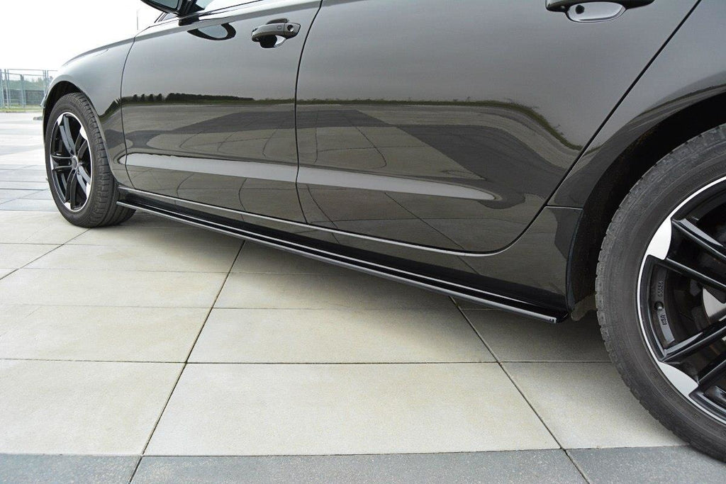 Maxton Design Seitenschweller Ansatz passend für Audi A6 C7 schwarz Hochglanz