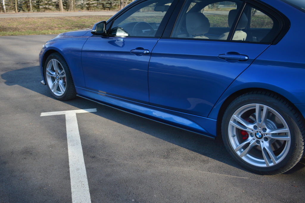 Maxton Design Seitenschweller Ansatz passend für BMW 3er F30 PHASE-II SEDAN M-SPORT schwarz Hochglanz