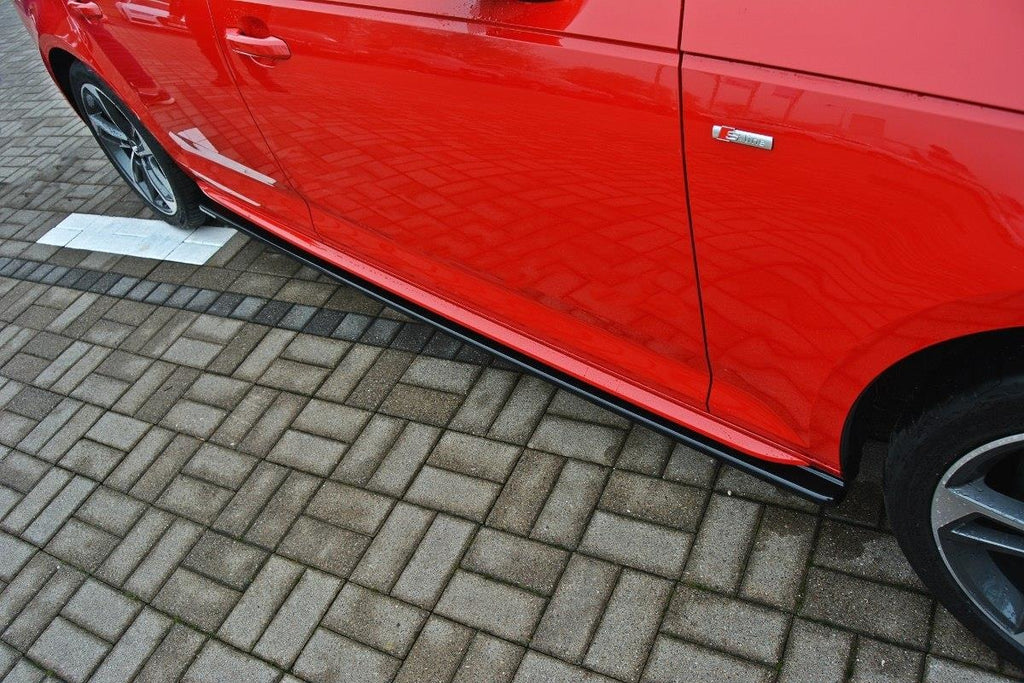 Maxton Design Seitenschweller Ansatz passend für Audi S4 / A4 S-Line B9 schwarz Hochglanz