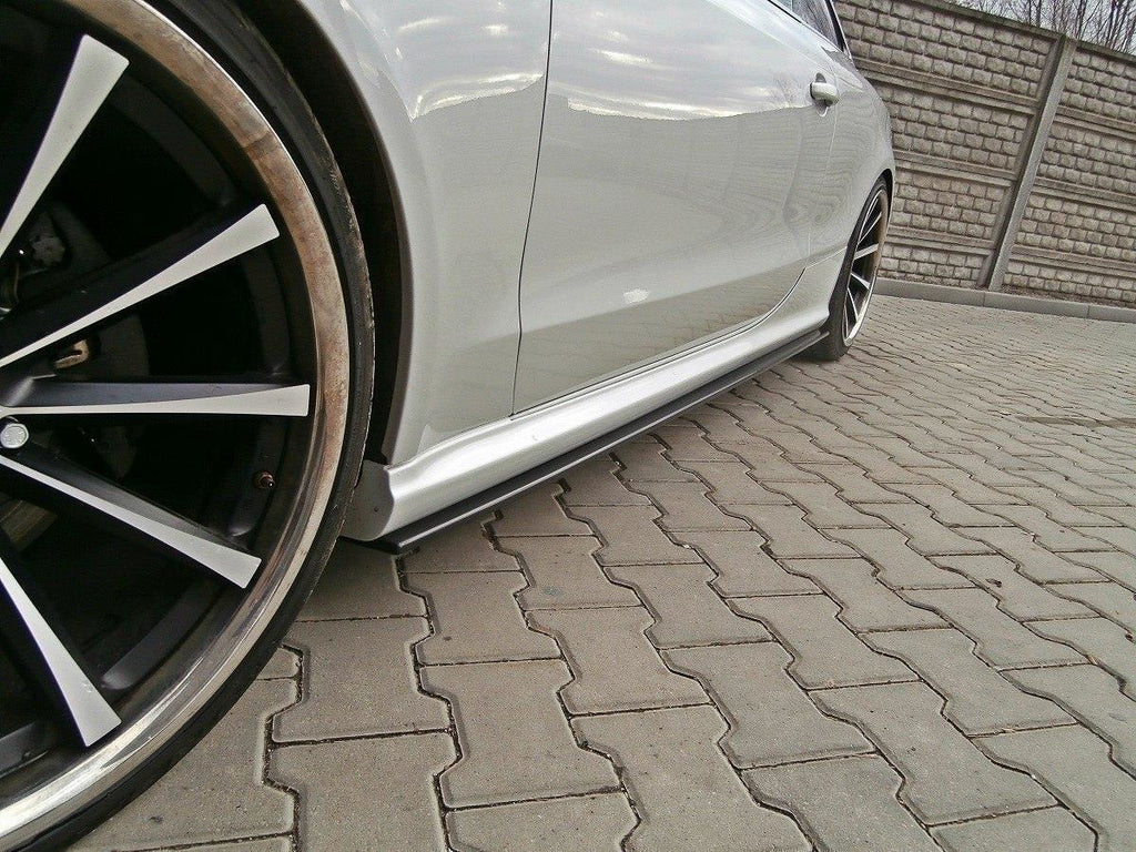 Maxton Design Seitenschweller Ansatz passend für Audi RS5 8T / 8T FL  schwarz Hochglanz