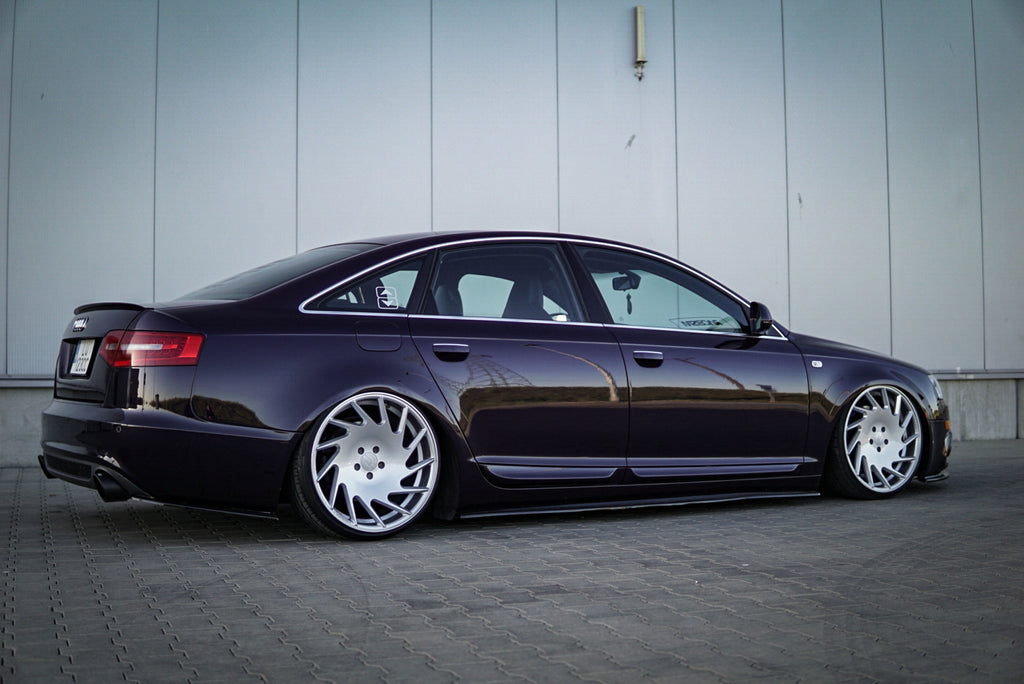 Maxton Design Seitenschweller Ansatz passend für AUDI A6 C6 S-LINE (vor Facelift/FACELIFT) schwarz Hochglanz
