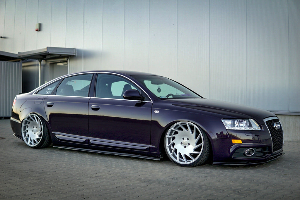 Maxton Design Seitenschweller Ansatz passend für AUDI A6 C6 S-LINE (vor Facelift/FACELIFT) schwarz Hochglanz