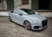Laden Sie das Bild in den Galerie-Viewer, Maxton Design Seitenschweller Ansatz passend für Audi RS3 8V FL Limousine schwarz Hochglanz