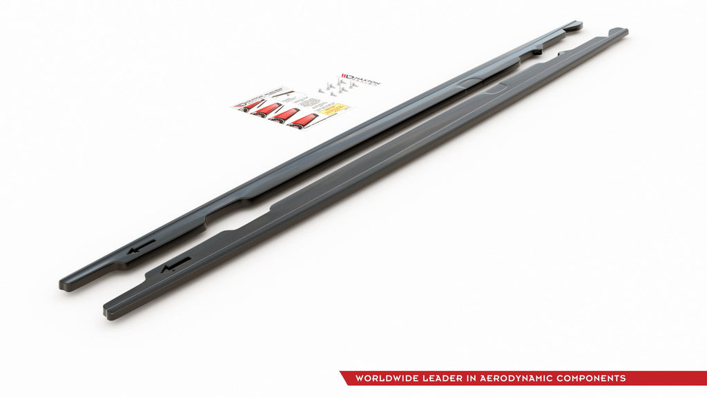Maxton Design Seitenschweller Ansatz passend für BMW 3er E90/E91 Facelift schwarz Hochglanz