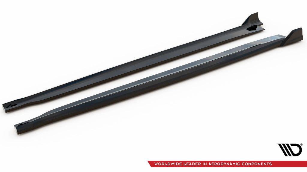 Maxton Design Seitenschweller Ansatz für V.2 für BMW X6 M-Paket F16 schwarz Hochglanz