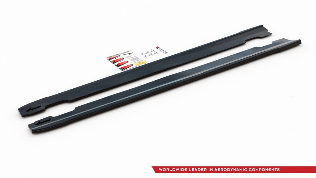 Maxton Design Seitenschweller Ansatz passend für V.4 Hyundai I30 N Mk3 Hatchback/ Fastback schwarz Hochglanz