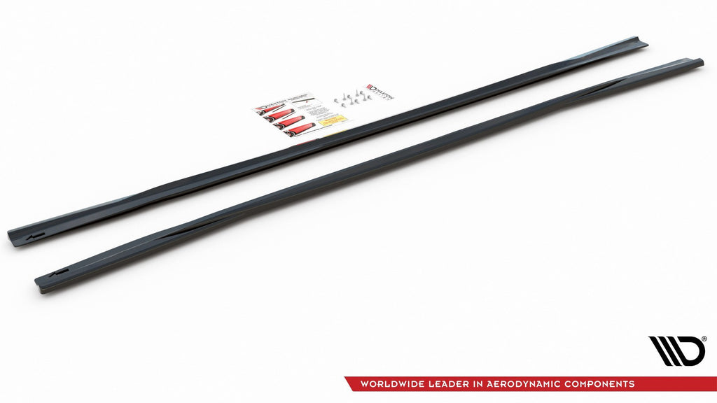 Maxton Design Seitenschweller Ansatz passend für Aud A6 S-Line / S6 C8  schwarz Hochglanz