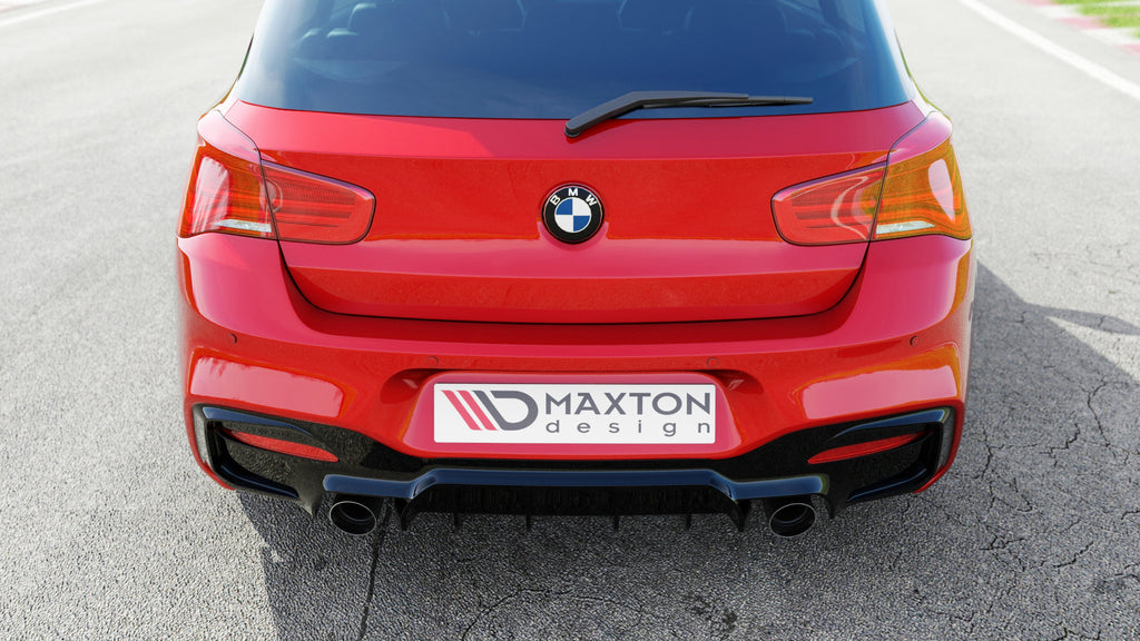 Maxton Design Diffusor Heck Ansatz passend für Bmw 1 F20/ F21 Facelift M-Power schwarz Hochglanz