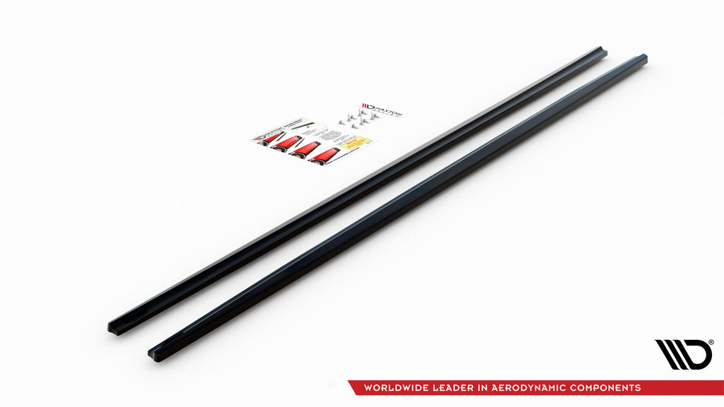 Maxton Design Seitenschweller Ansatz für BMW 1er F20 schwarz Hochglanz