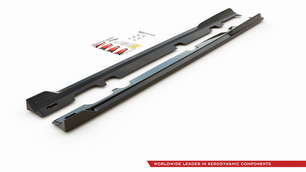 Maxton Design Seitenschweller Ansatz passend für V.3 Ford Fiesta Mk8 ST / ST-Line schwarz Hochglanz