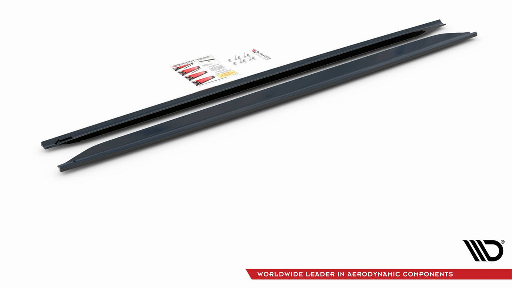 Maxton Design Seitenschweller Ansatz passend für Audi RS4 B7 schwarz Hochglanz