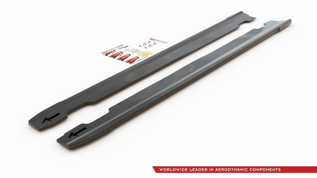 Maxton Design Seitenschweller Ansatz passend für V.4 Hyundai I30 N Mk3 Hatchback/ Fastback schwarz Hochglanz