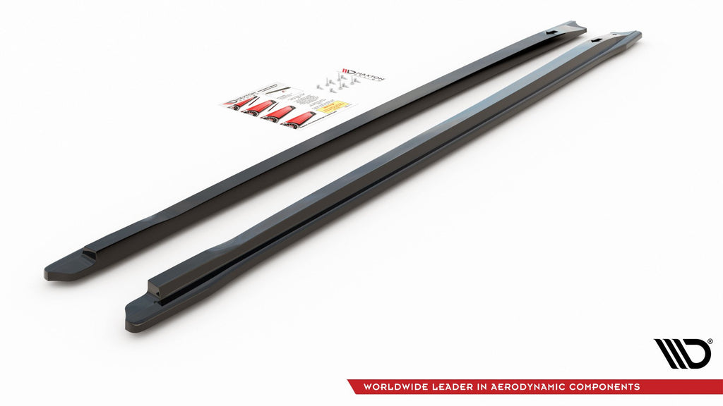 Maxton Design Seitenschweller Ansatz passend für Volkswagen T-Cross schwarz Hochglanz