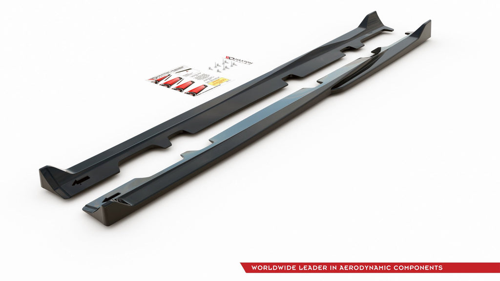 Maxton Design Seitenschweller Ansatz passend für V.4 Ford Fiesta Mk8 ST / ST-Line schwarz Hochglanz