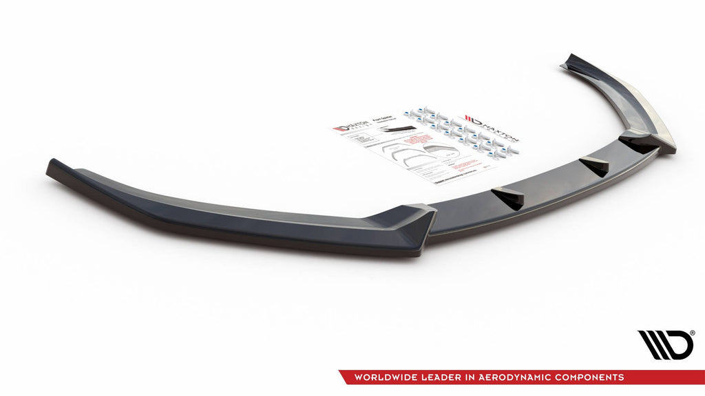 Maxton Design Front Ansatz passend für V.3 Audi S3 / A3 S-Line 8V Facelift schwarz Hochglanz