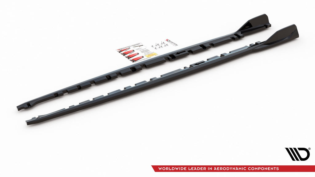 Maxton Design Seitenschweller Ansatz passend für V.3 BMW 1er F40 M-Paket/ M135i  schwarz Hochglanz