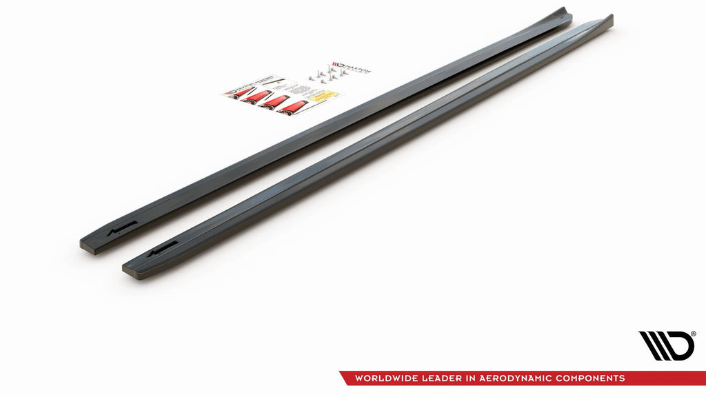 Maxton Design Seitenschweller Ansatz passend für V.4 VW Golf 7 R GTI Facelift schwarz Hochglanz