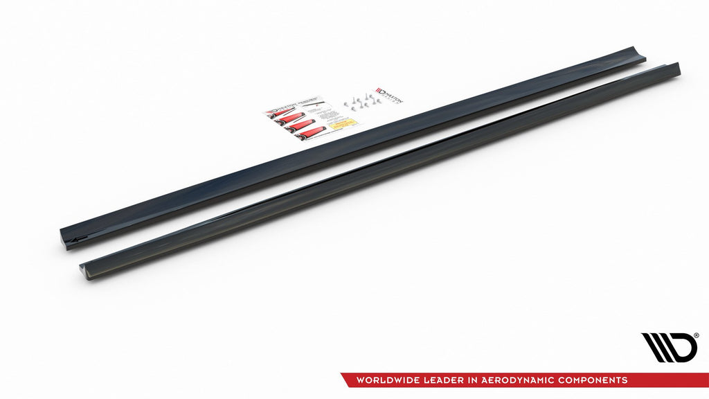 Maxton Design Seitenschweller Ansatz passend für V.5 Ford Focus ST / ST-Line Mk4 schwarz Hochglanz