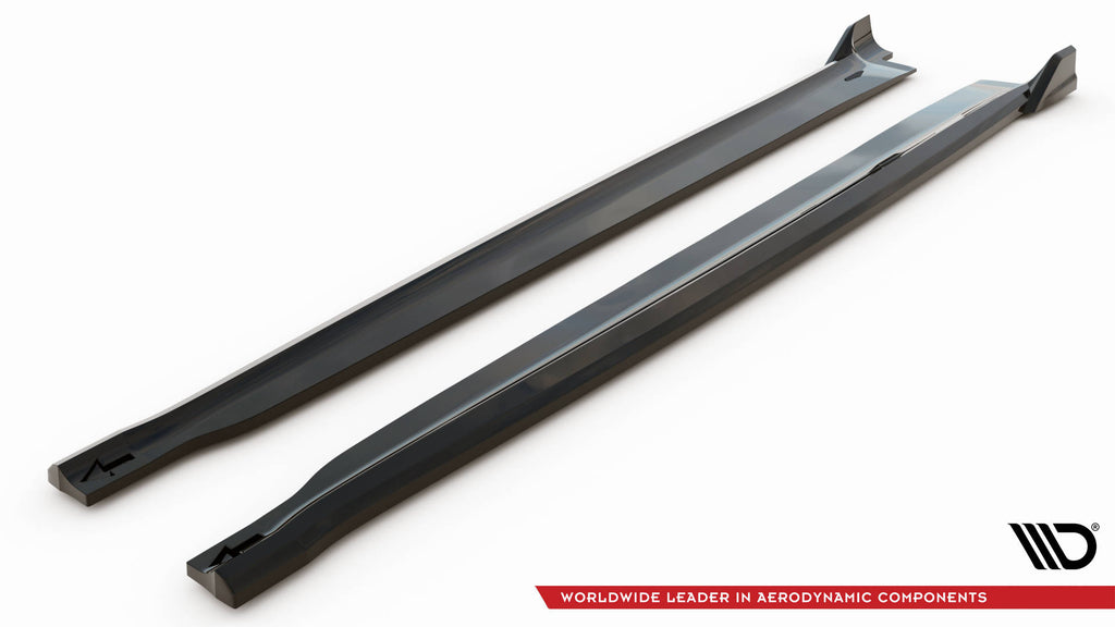 Maxton Design Seitenschweller Ansatz für V.2 für BMW X6 M-Paket F16 schwarz Hochglanz