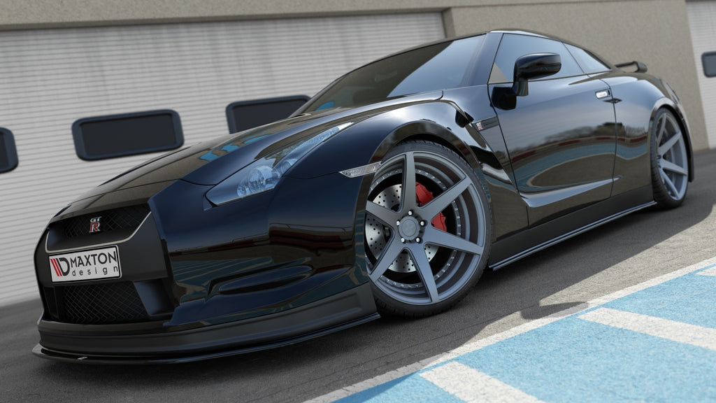 Maxton Design Seitenschweller Ansatz passend für NISSAN GT-R vor Facelift COUPE (R35-SERIES) schwarz Hochglanz