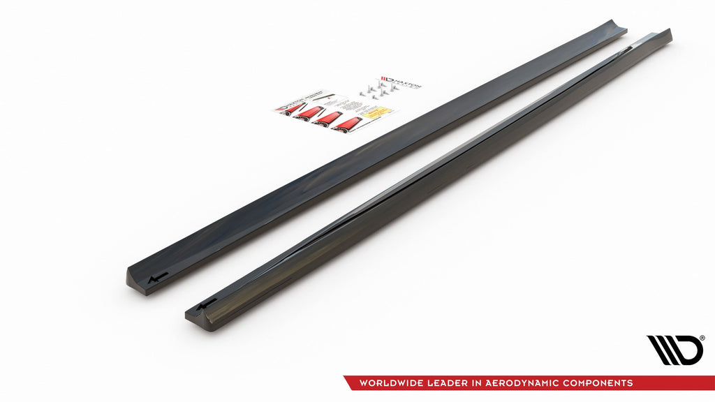 Maxton Design Seitenschweller Ansatz passend für V.5 Ford Focus ST / ST-Line Mk4 schwarz Hochglanz