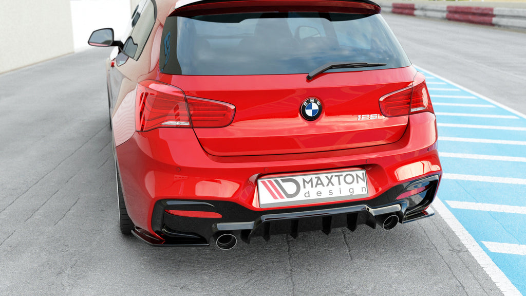 Maxton Design Diffusor Heck Ansatz passend für Bmw 1 F20/ F21 Facelift M-Power schwarz Hochglanz