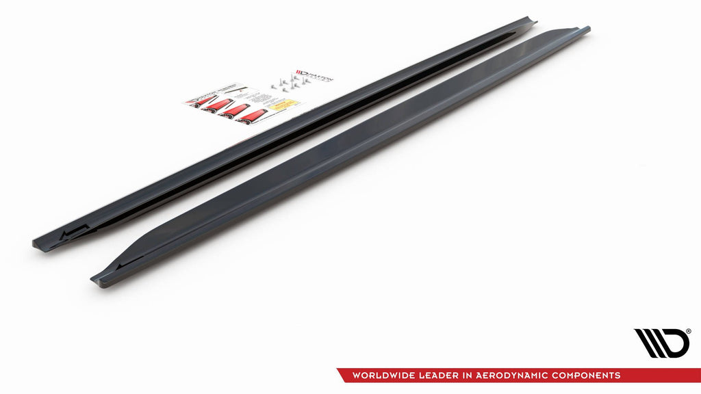 Maxton Design Seitenschweller Ansatz passend für Audi RS4 B7 schwarz Hochglanz