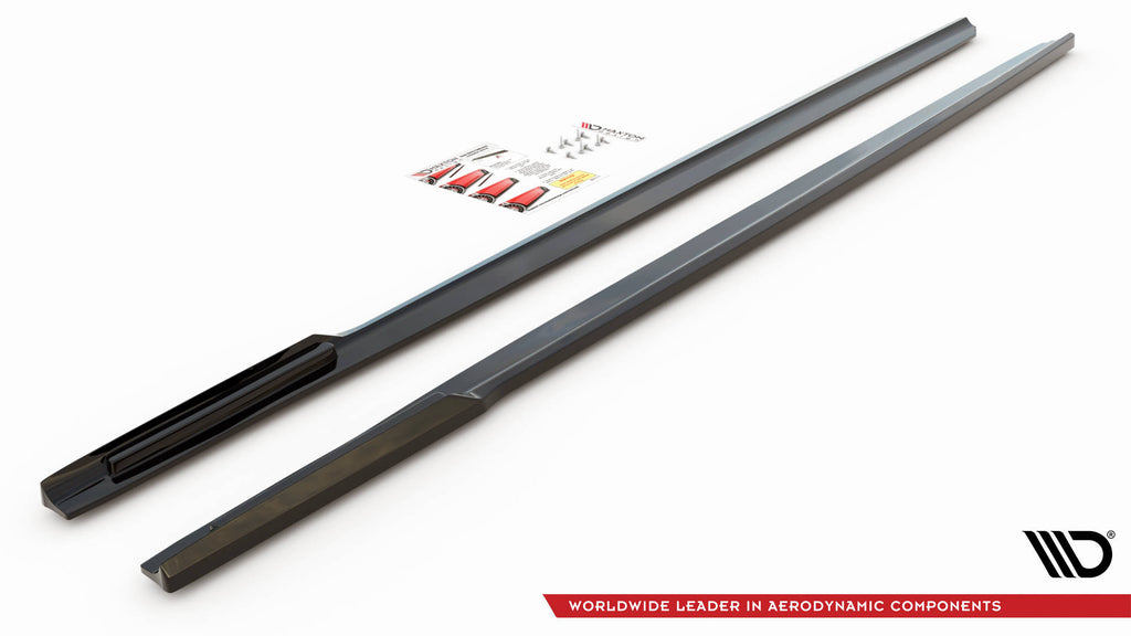 Maxton Design Seitenschweller Ansatz für BMW 7 M-Paket G11 Facelift schwarz Hochglanz