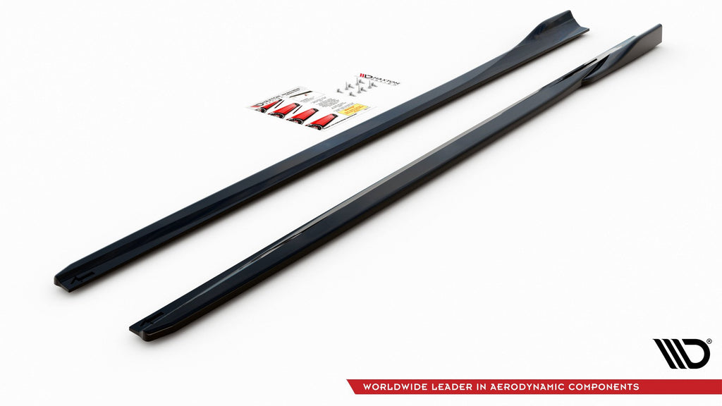 Maxton Design Seitenschweller Ansatz passend für V.4 Ford Focus ST / ST-Line Mk4 schwarz Hochglanz
