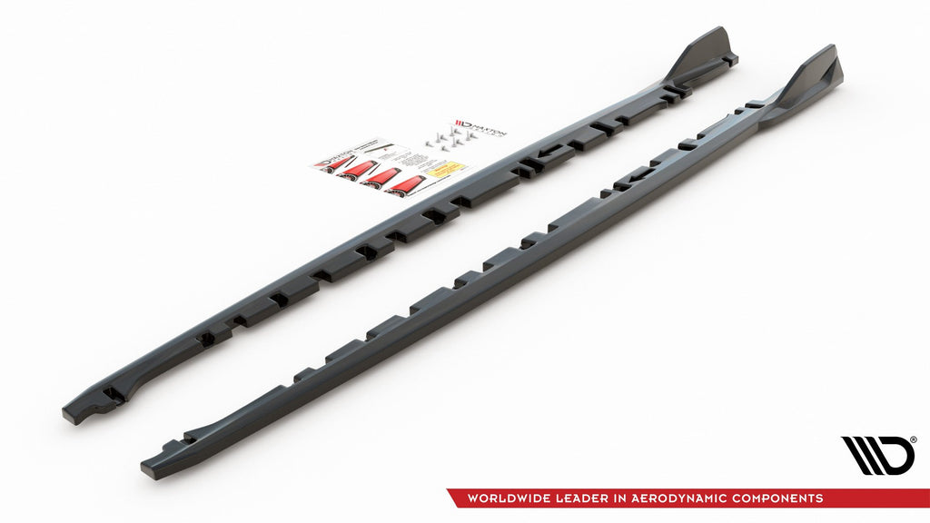 Maxton Design Seitenschweller Ansatz passend für V.3 BMW 1er F40 M-Paket/ M135i  schwarz Hochglanz