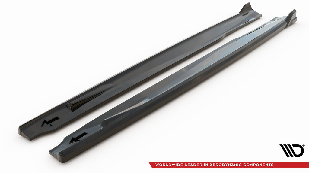 Maxton Design Seitenschweller Ansatz für BMW X6 M F96 / X6 M-Paket G06 schwarz Hochglanz
