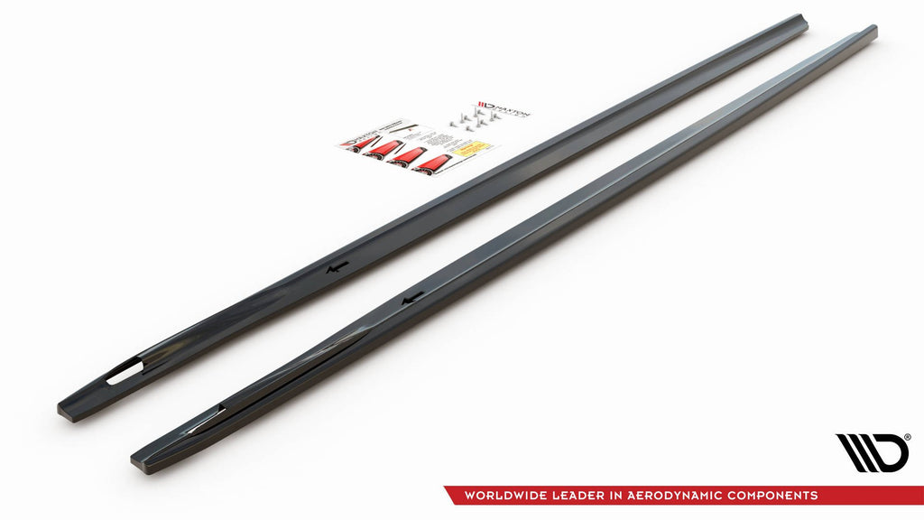 Maxton Design Seitenschweller Ansatz für BMW 7 M-Paket G11 schwarz Hochglanz