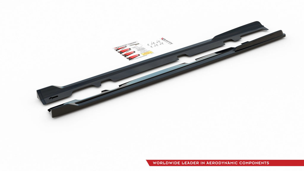 Maxton Design Seitenschweller Ansatz passend für V.3 Ford Fiesta Mk8 ST / ST-Line schwarz Hochglanz