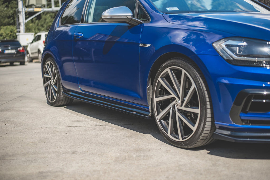 Maxton Design Seitenschweller Ansatz passend für V.4 VW Golf 7 R GTI Facelift schwarz Hochglanz