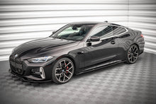 Laden Sie das Bild in den Galerie-Viewer, Maxton Design Seitenschweller Ansatz für V.3 für BMW 4er M-Paket G22 schwarz Hochglanz