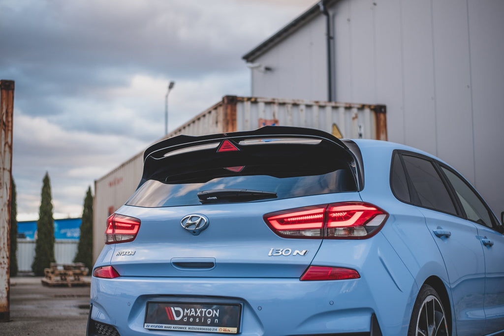Maxton Design Spoiler CAP passend für V.2 Hyundai I30 N Mk3 Hatchback schwarz Hochglanz