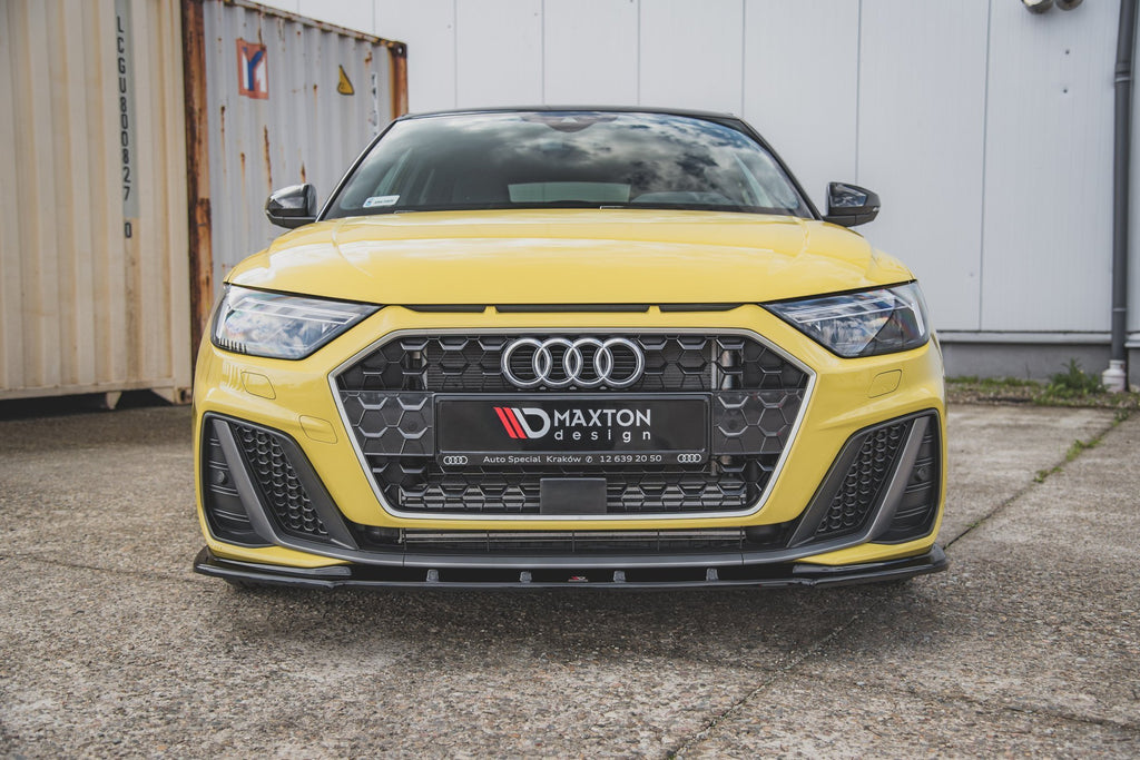 Maxton Design Front Ansatz passend für V.1 Audi A1 S-Line GB schwarz Hochglanz