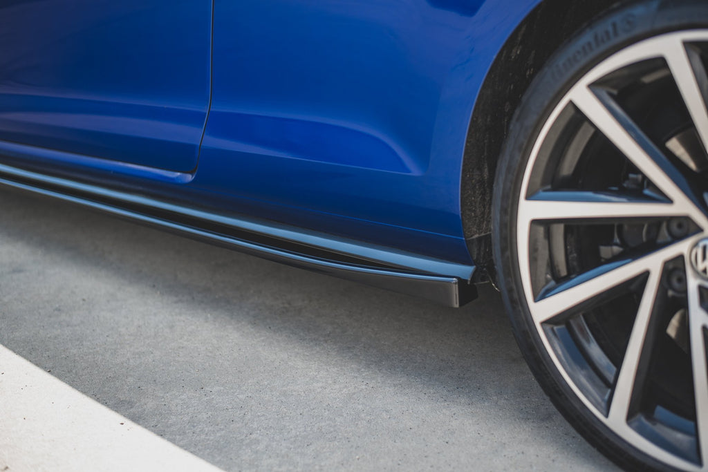 Maxton Design Seitenschweller Ansatz passend für V.4 VW Golf 7 R GTI Facelift schwarz Hochglanz