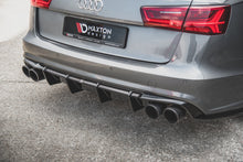 Laden Sie das Bild in den Galerie-Viewer, Maxton Design Diffusor Heck Ansatz passend für Audi S6 / A6 S-Line C7 FL schwarz Hochglanz
