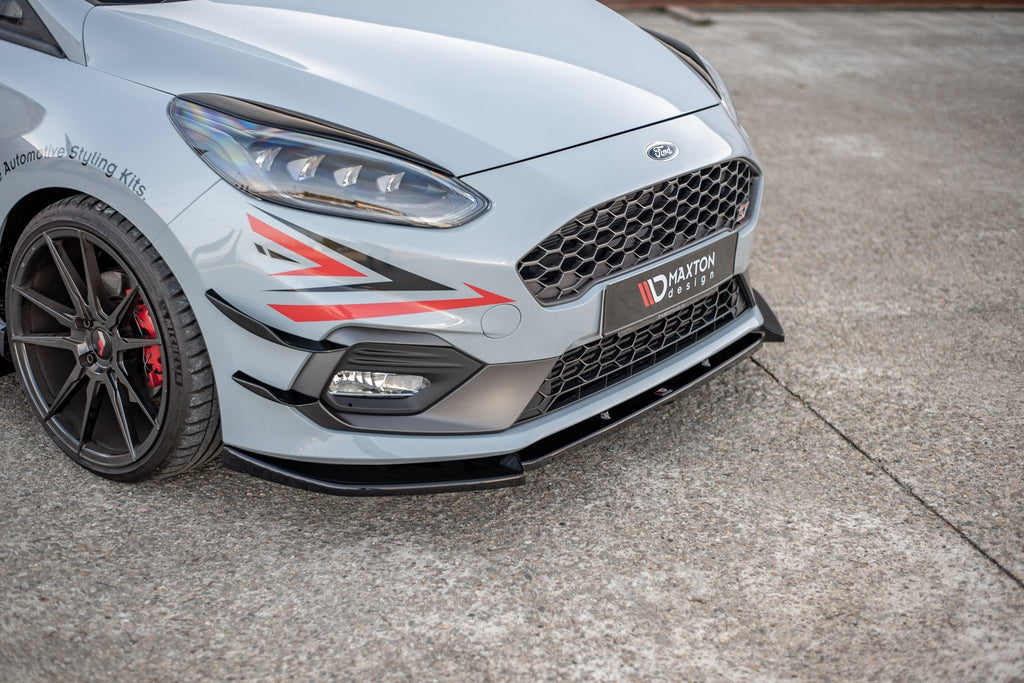 Maxton Design Front Ansatz passend für V.7 Ford Fiesta Mk8 ST / ST-Line schwarz Hochglanz